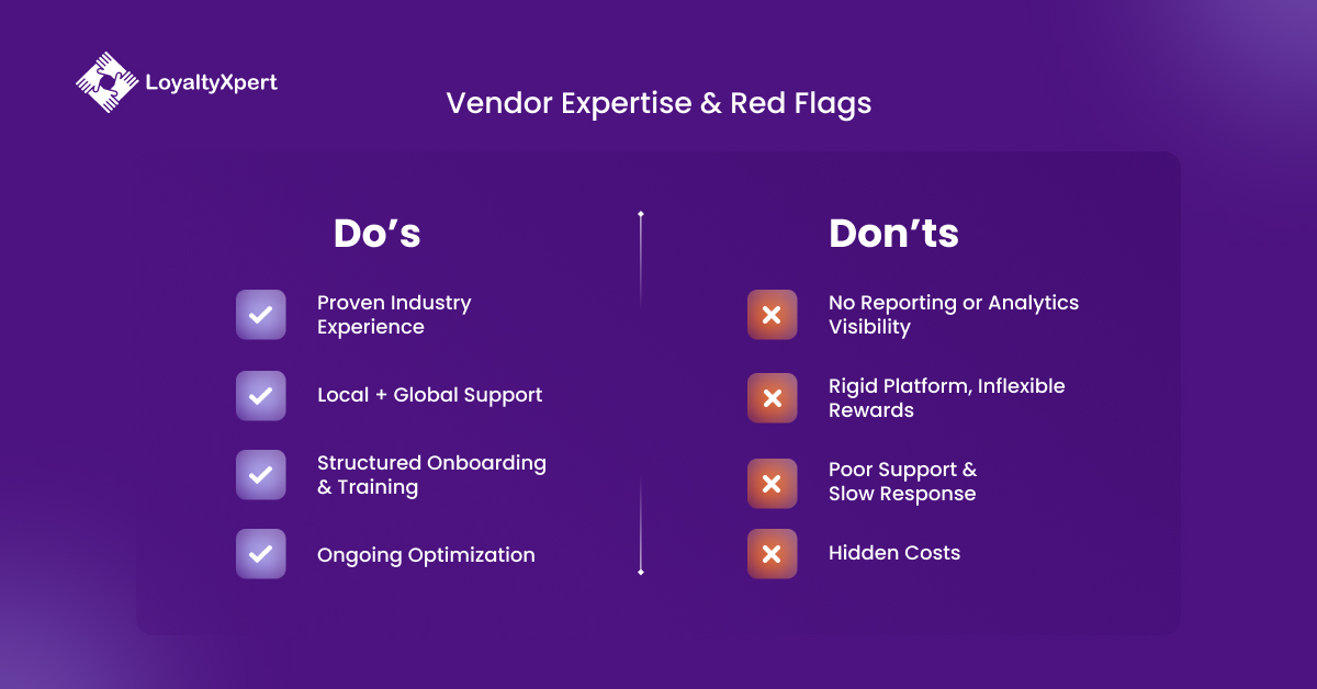 Vendor Expertise & Red Flags of Loyalty Solution Provider 